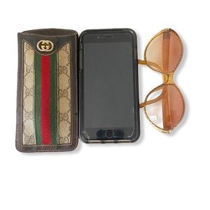 Vintage GUCCI Logo Eye Sunglasses Case